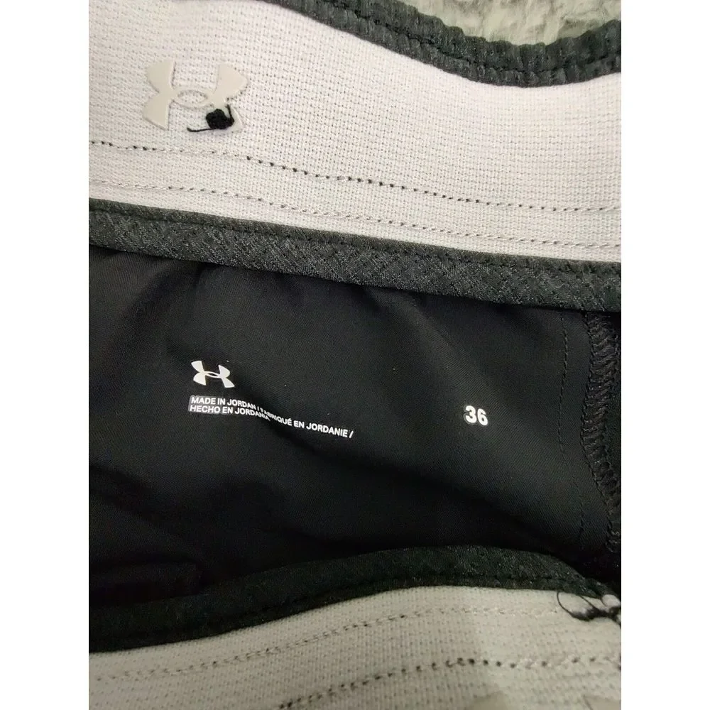 Under Armour Chino Shorts Men's Size 36 Golf Heathered Black‎ Casual Flat Front